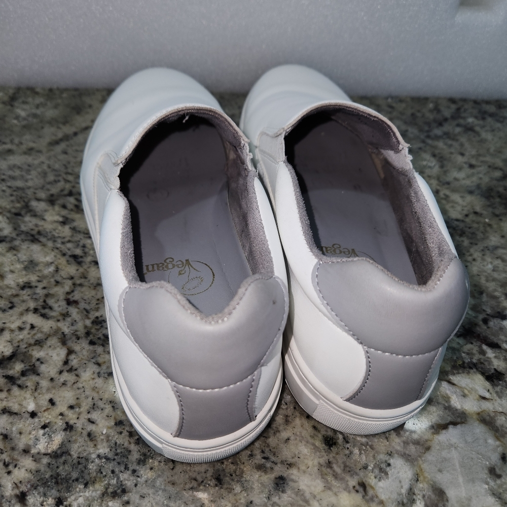 Will’s Vegan Store Slip-On Sneakers, White Vegan Leather US W9.5 EU40